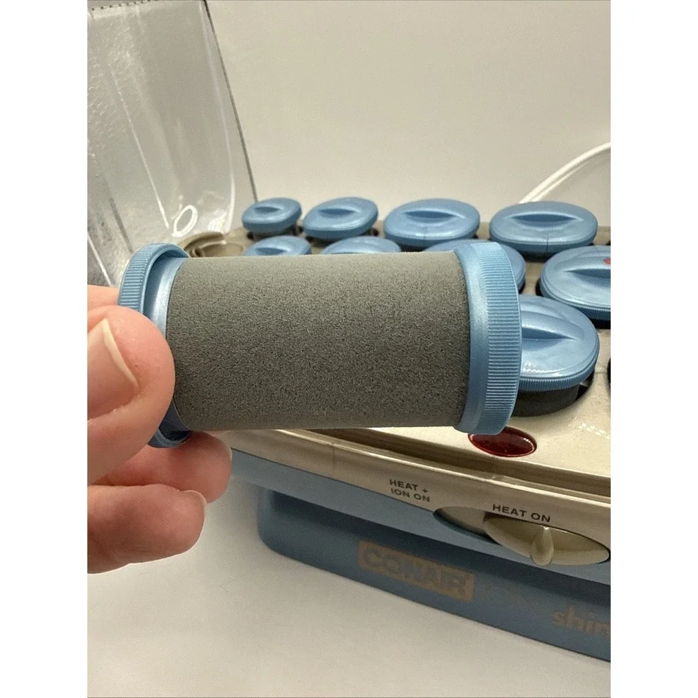 Conair Ion Shine‎ CHV261X Velvet Blue Flocked Hot Rollers Curlers WITHOUT clips